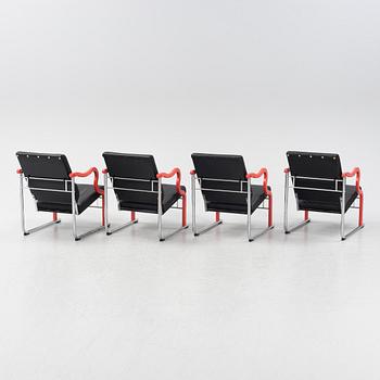 Yrjö Kukkapuro, a set of 4 'Experiment' easychairs, Avarte 1980's.