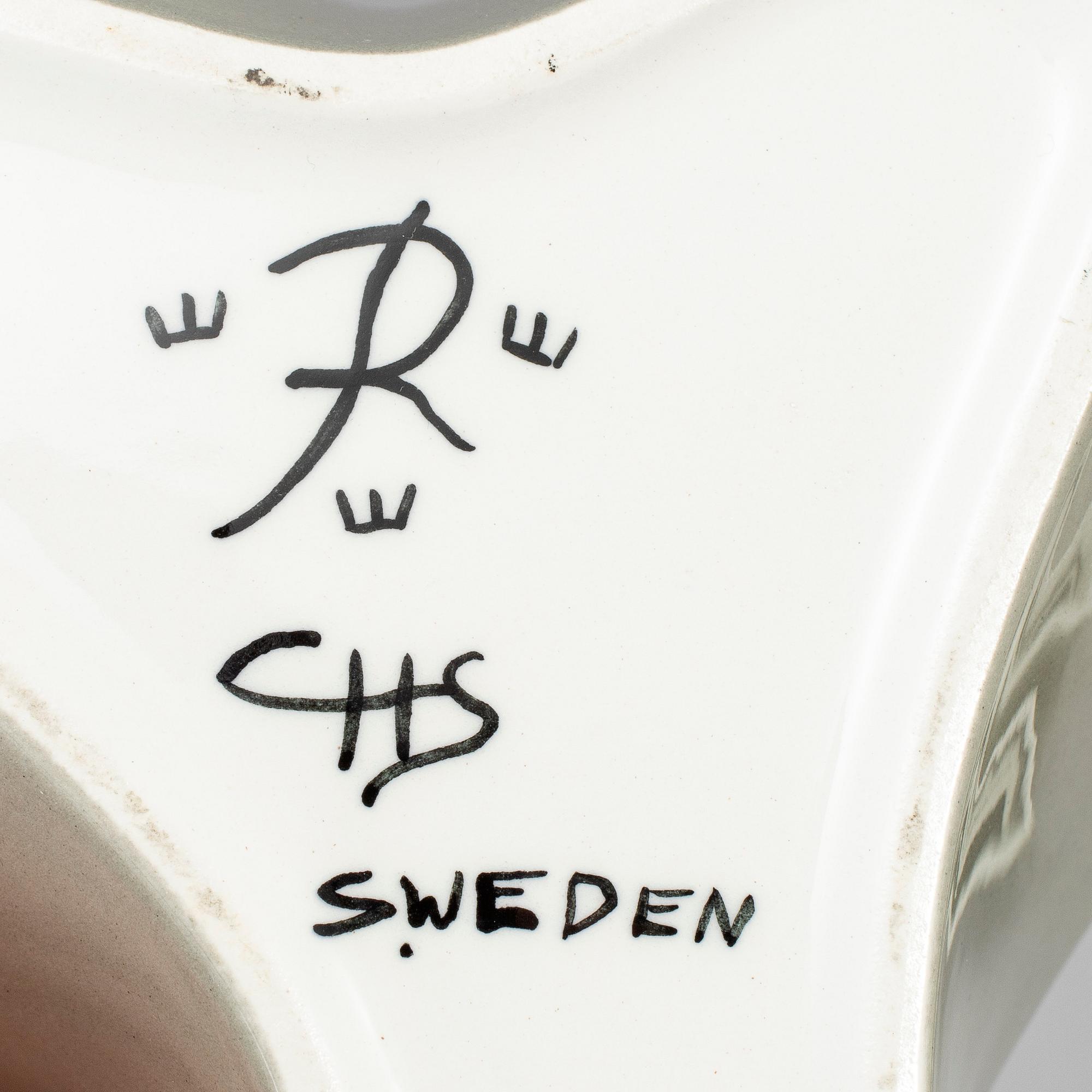 CARL-HARRY STÅLHANE, vaser, 2 st, samt skålar, 2 st, porslin, "Konstrakta SNT", signerade, Rörstrand, formgivna 1953.