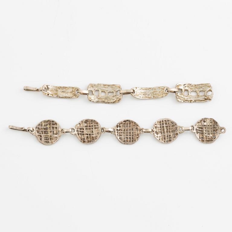 Lars Arby, two bracelets, sterling silver, Gothenburg 1982.