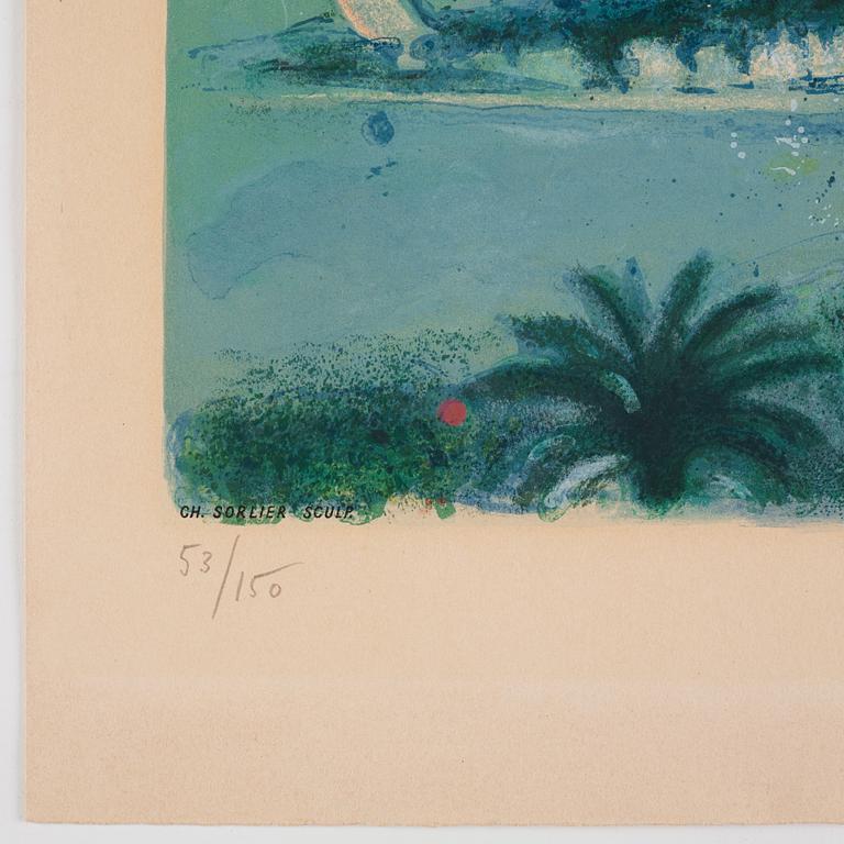 Marc Chagall Efter, "La Baie des Anges au bouquet de roses", ur: "Nice et la Côte d 'Azur".