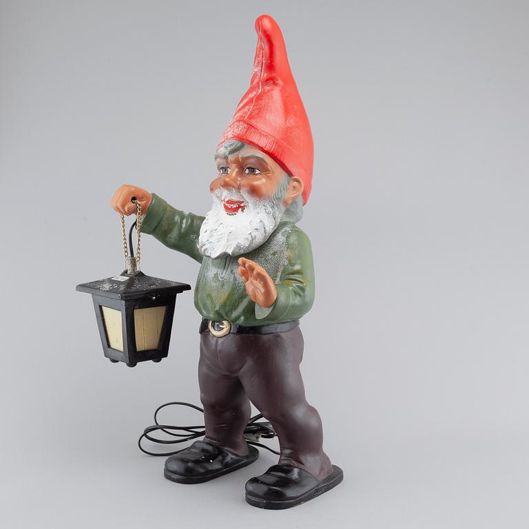 A ceramic gnome with lantern by Heissner, Germany, second half of the 20th century.