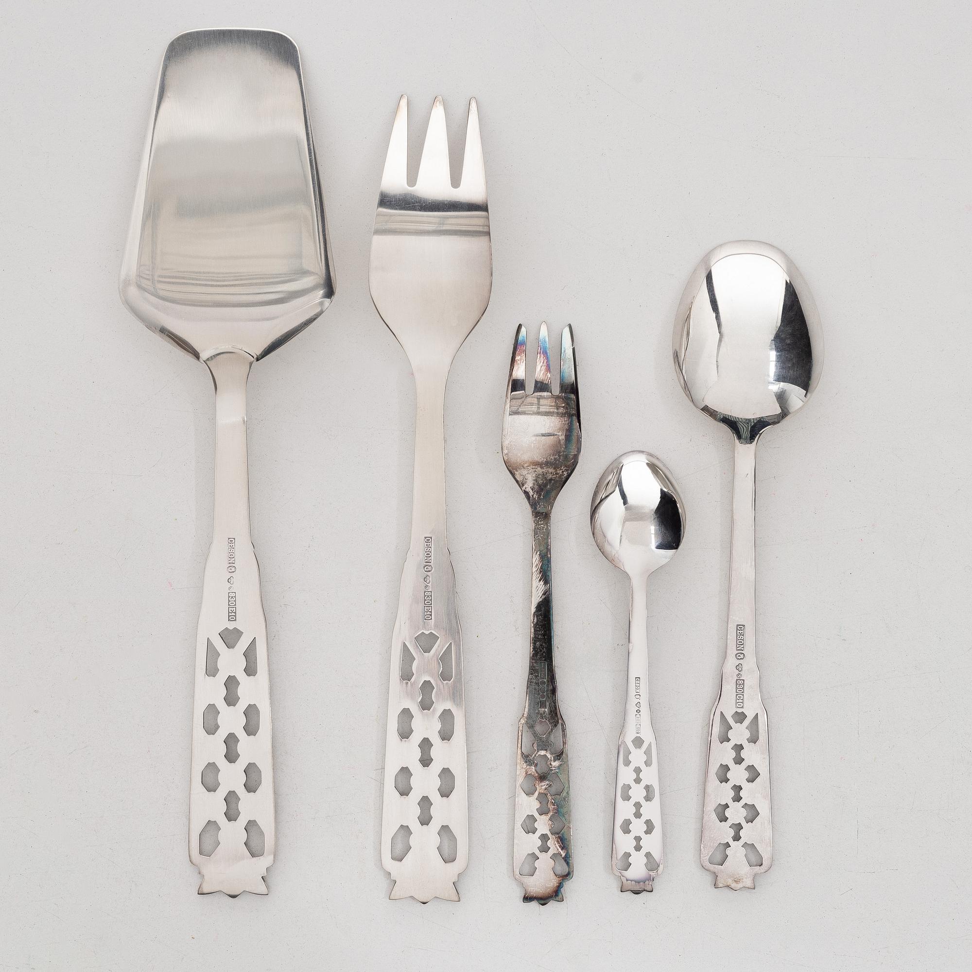 a 32-piece 'Prinsess' dessert flatware set, Secon, Gothenburg, Sweden, 1974-79.