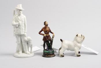 FIGURINER, 3 st. Bla porslin.