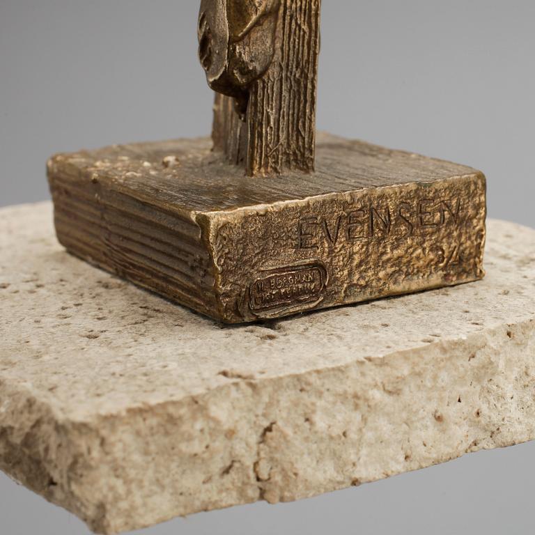 BJÖRN ERLING EVENSEN, skulptur, brons, signerad multiple 3/4. Herman Bergman stämplar.
