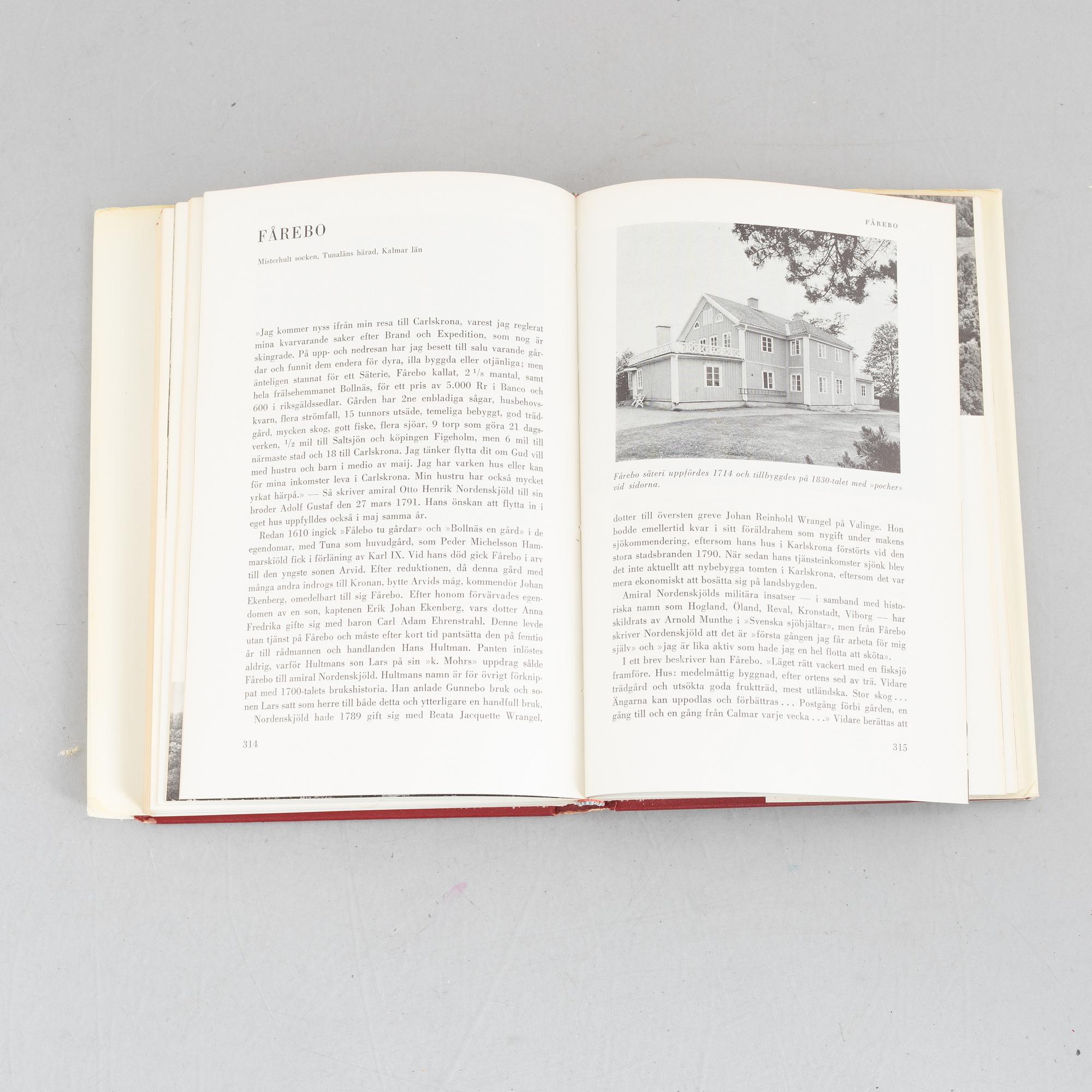 Bokverk, "Svenska slott och herresäten", 18 volymer, Allhems Förlag, Malmö, 1966-1971.