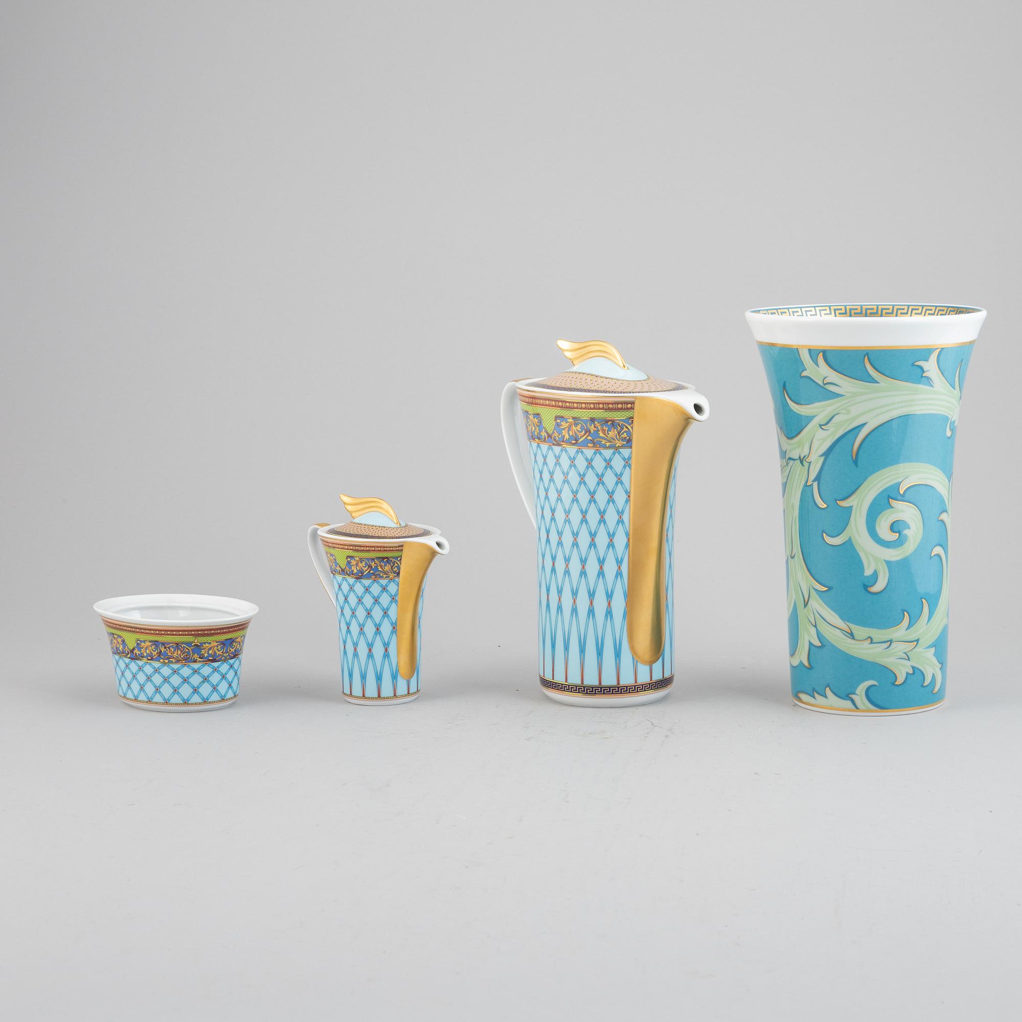 Versace for Rosenthal, 4 pieces. 'Ikarus Russian Dream' and 'Arabesque'.