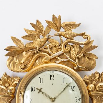 Wall clock, late Empire, Bengt Bahrman, 1829-1836.