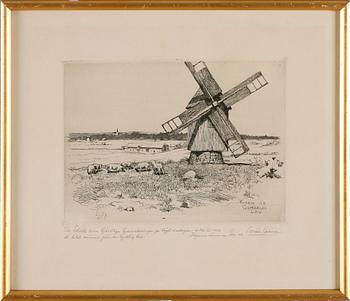 LOUIS SPARRE, etsning, signerad.