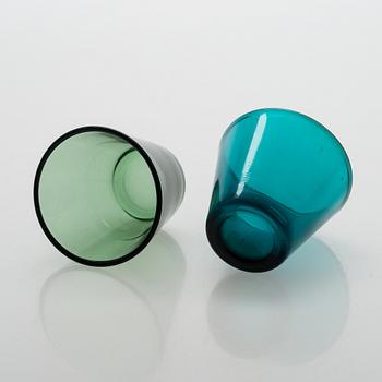 Mid 20th century dinking glasses 10+6 an d two jugs among other Iittala.