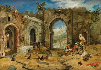 661. José de Cala y Moya, A company playing with a view towards Tanger in the background.
