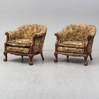 A pair of easy chairs, first half of the 20th century.