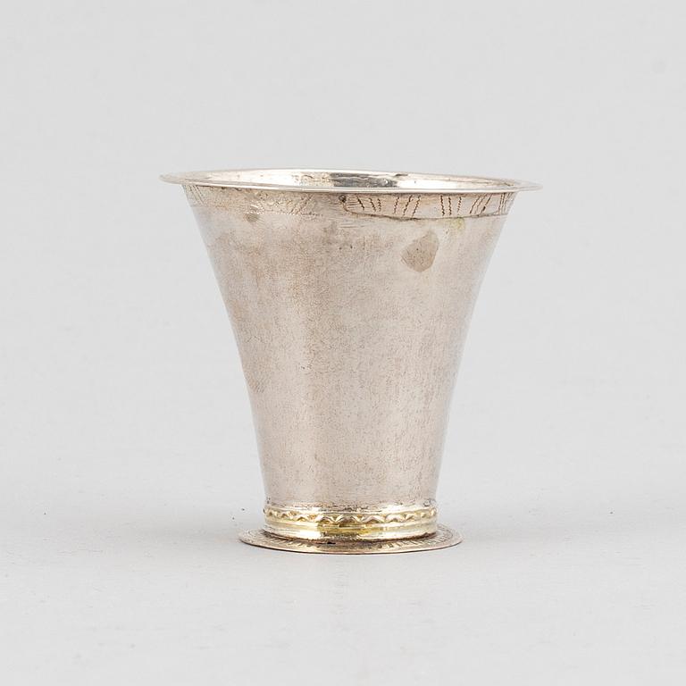 A Swedish silver beaker, 1789.