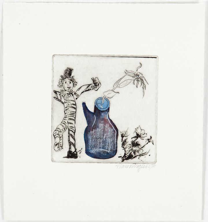 HANS WIGERT, Watercolour on drypoint etching signed Hans Wigert and numbered 2/30.