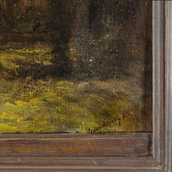 OKÄND KONSTNÄR, olja på duk, bär signatur, 1800-tal.