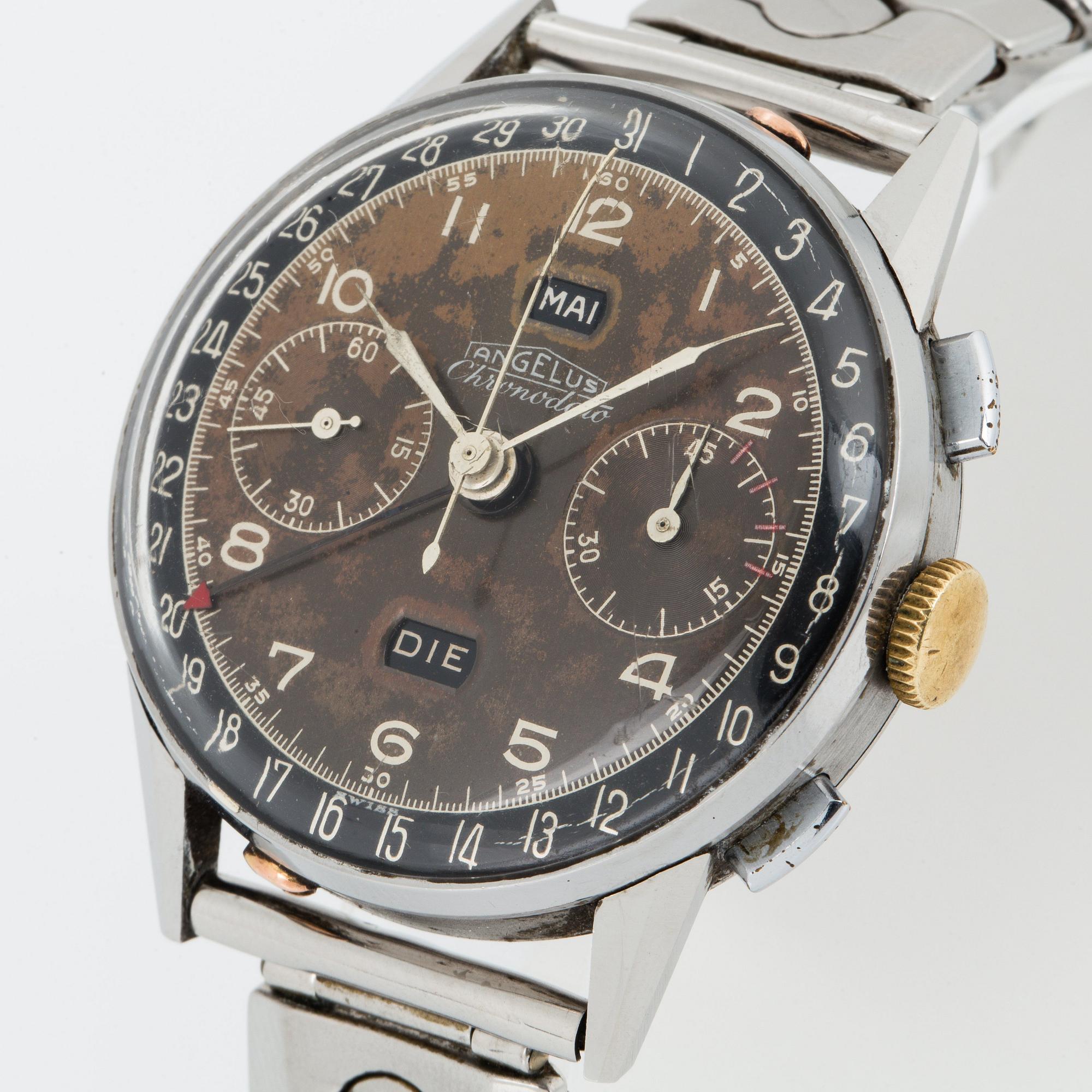 ANGELUS, Chronodato, "Tropical Dial", chronograph.