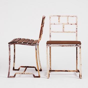 Carl Hörvik, a pair of garden chairs, possibly produced by Thulins vagnfabrik, Skillingaryd.
