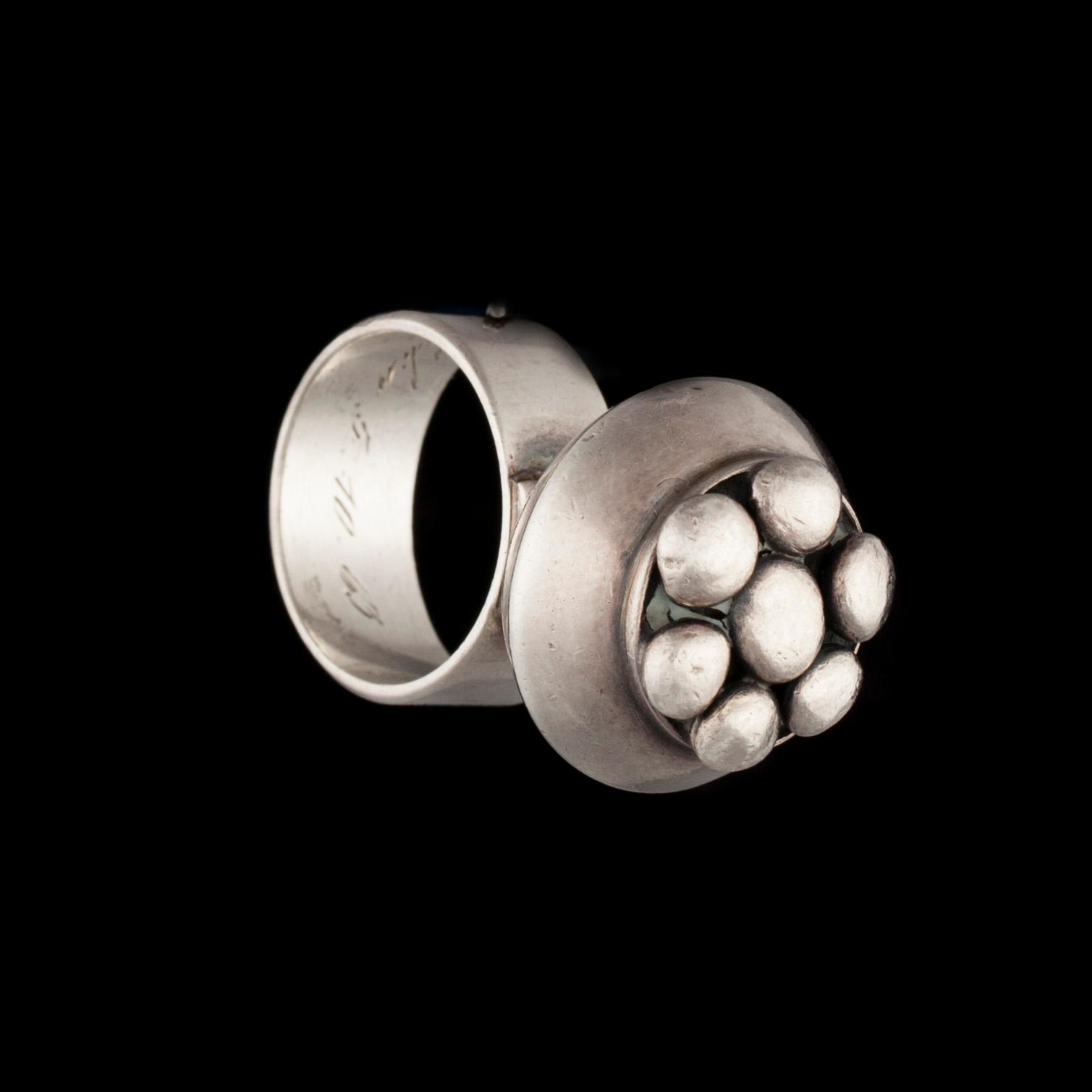 RING, 916 silver, Saara Hopea, stämplad OH Borgå 1938.