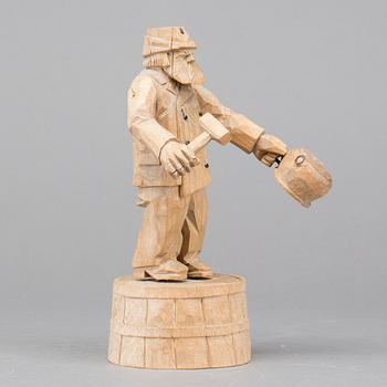 TWO WOOD SCULPTURES, one signed Axel Ericsson.