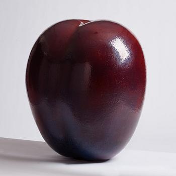 Hans Hedberg, a faience sculpture of a plum, Biot, France, early 1990s.