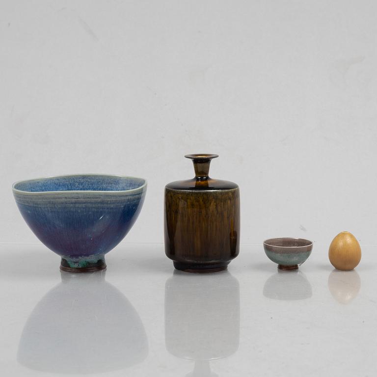 Berndt Friberg, a set of four stoneware vessels, Gustavsbergs studio.