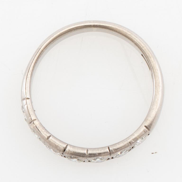 Ring Half alliance 18K white gold set with round brilliant-cut diamonds, Hellström & Åhrling Stockholm 1956.