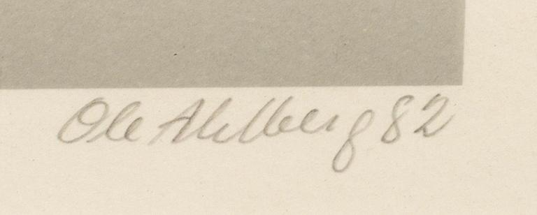 OLE AHLBERG, färglitografi signerad daterad och numrerad 82 45/195.