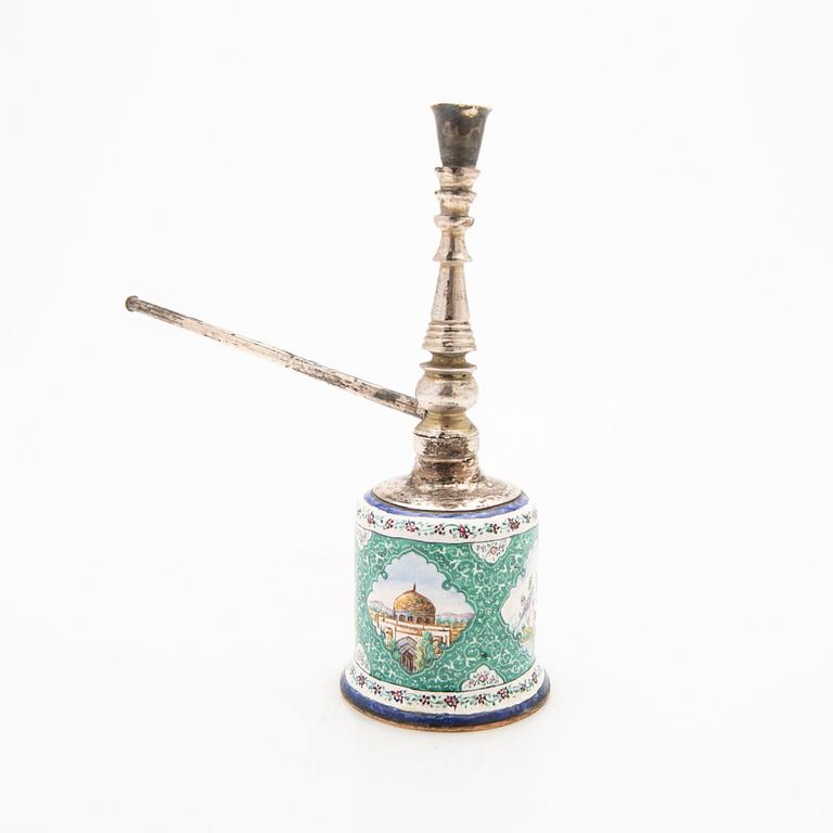Emaljarbeten 3 st. troligen Persien, 1900-tal.
