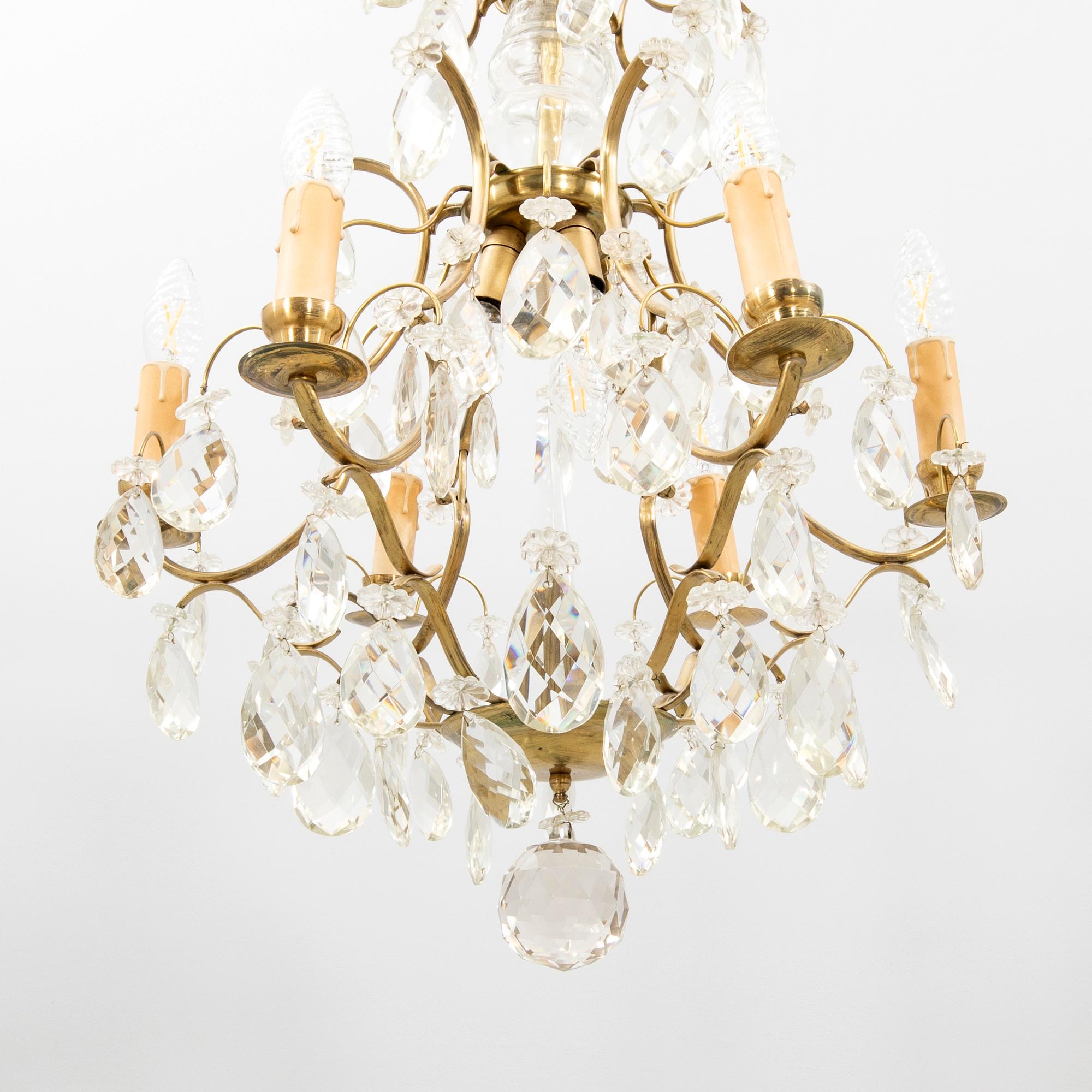 Chandelier in Baroque style, mid-20th century.