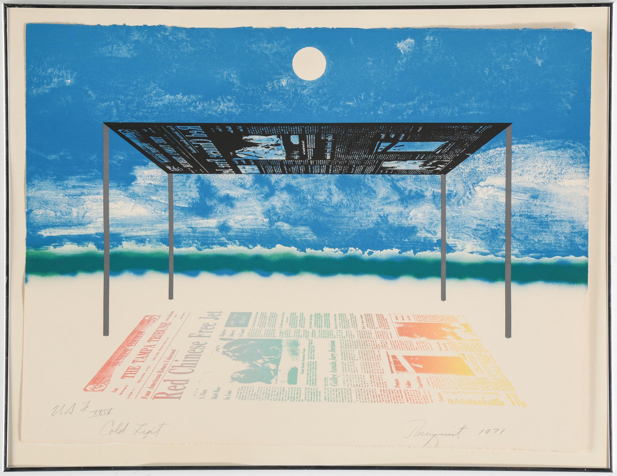 JAMES ROSENQUIST, färglitografi, signerad, daterad 1971, bär numrering.