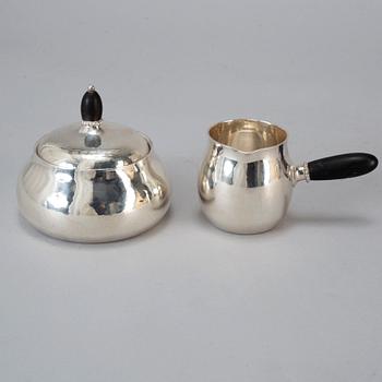 GEORG JENSEN, kaffeservis, 3 delar, sterlingsilver. Köpenhamn, Danmark, efter 1945, design nr 80.