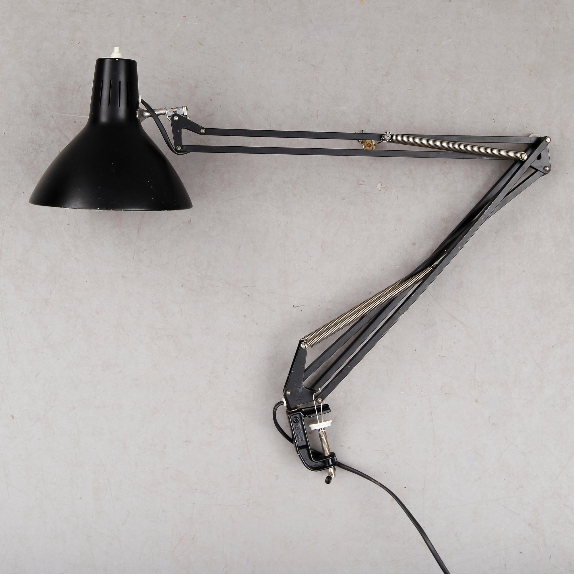 INDUSTRILAMPA, metall, "Luxo 1001", Jacob Jacobsen, 1900-talets mitt.