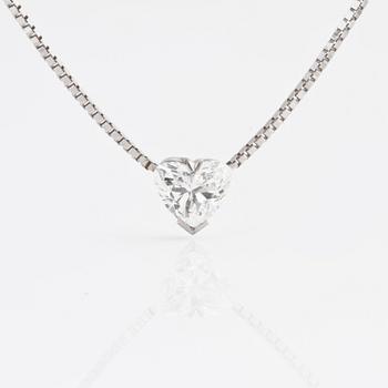 HALSBAND, med hjärtslipad diamant ca 1.00 ct,  Balestra Italien.