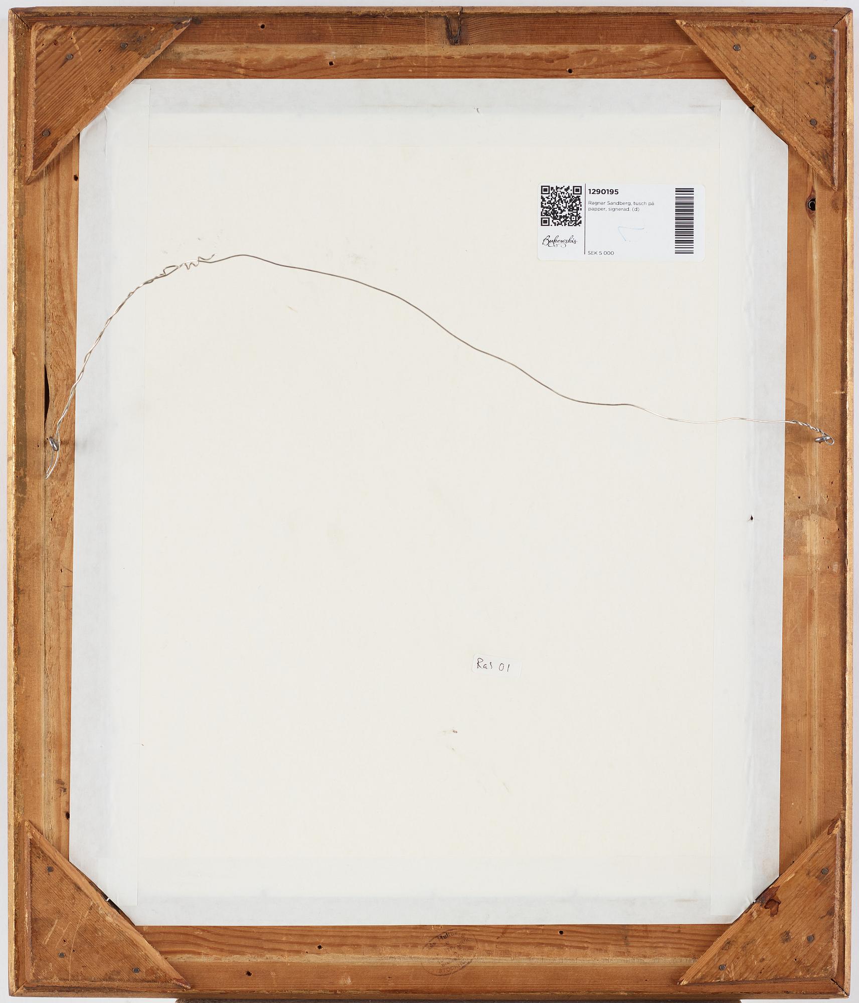 Ragnar Sandberg, indian ink on paper, signed.