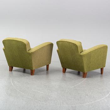 A pair of easy chairs, 1930s/1940s.