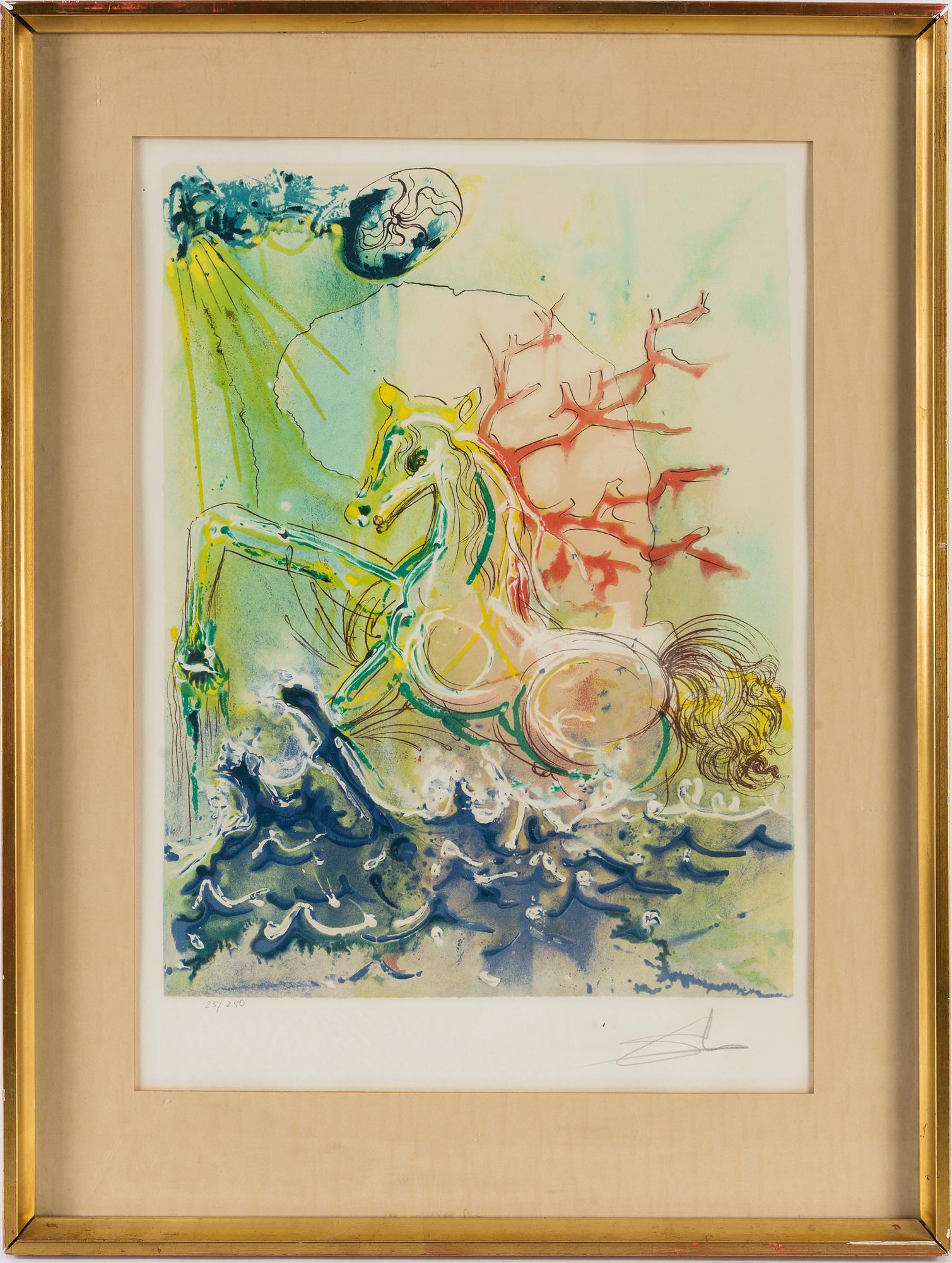 SALVADOR DALÍ, lithograph in colours, signed and numbered 25/250.