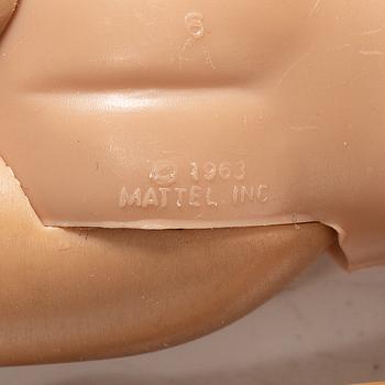 Barbie dolls, 4 pcs, along with clothes and accessories, Mattel, 1960s.