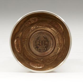 A Swedish 18th century parcel-gilt beaker, unmarked.