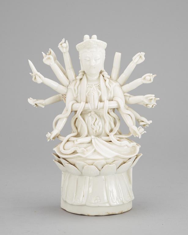 A blanc de chine figure, Qing dynasty.