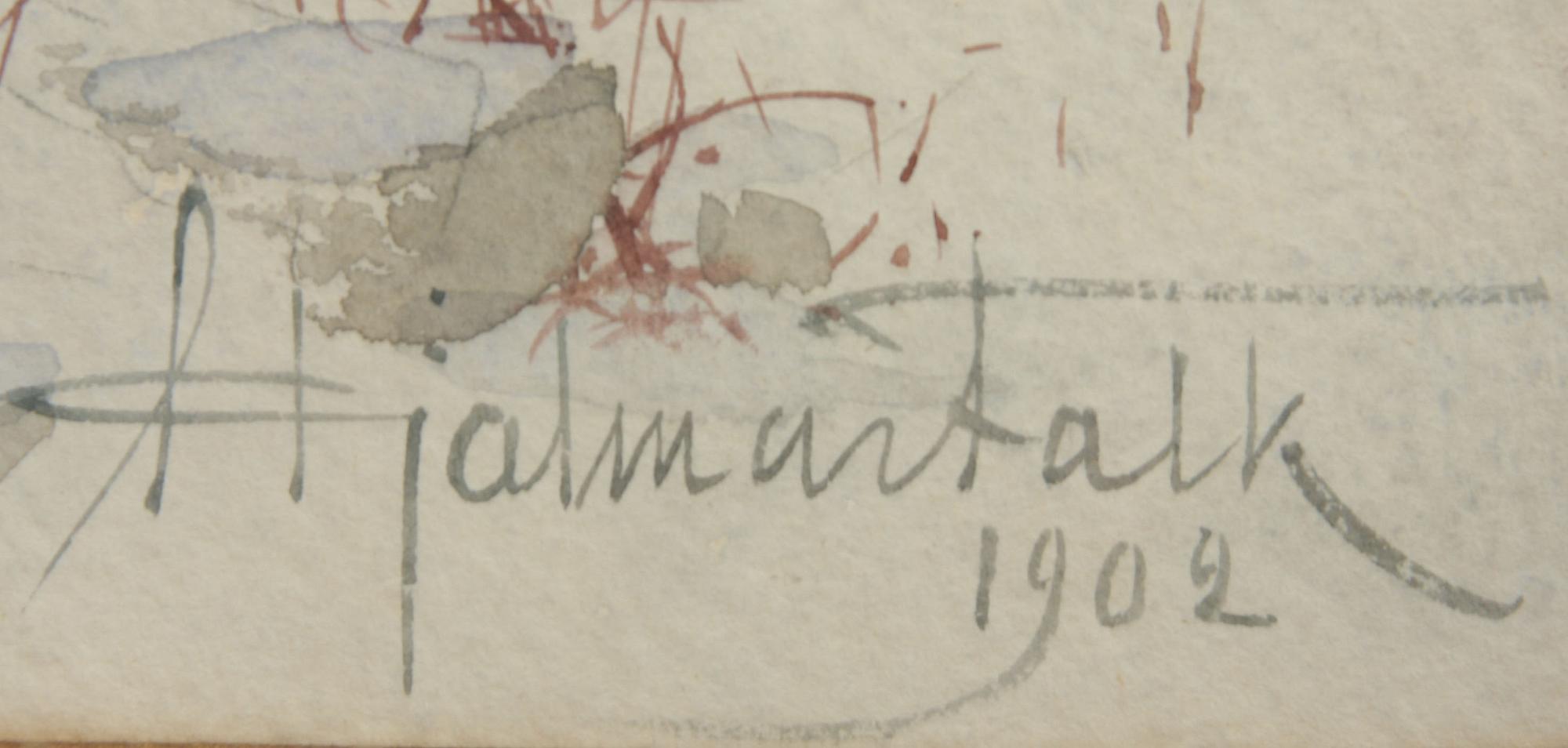 HJALMAR FALK, akvarell, sign och dat 1902.