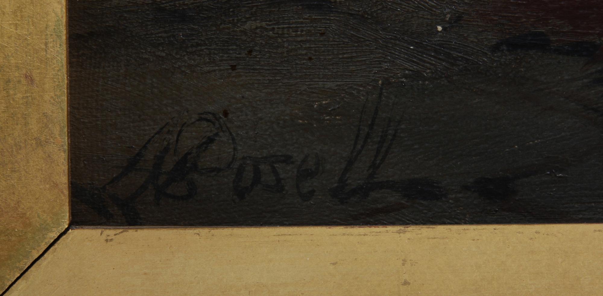 OKÄND KONSTNÄR, olja på duk, sign Posell, 1800/1900-tal.