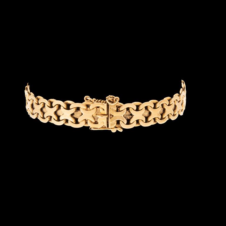 Armband x-länk 18K guld GD & Co Malmö 1944.