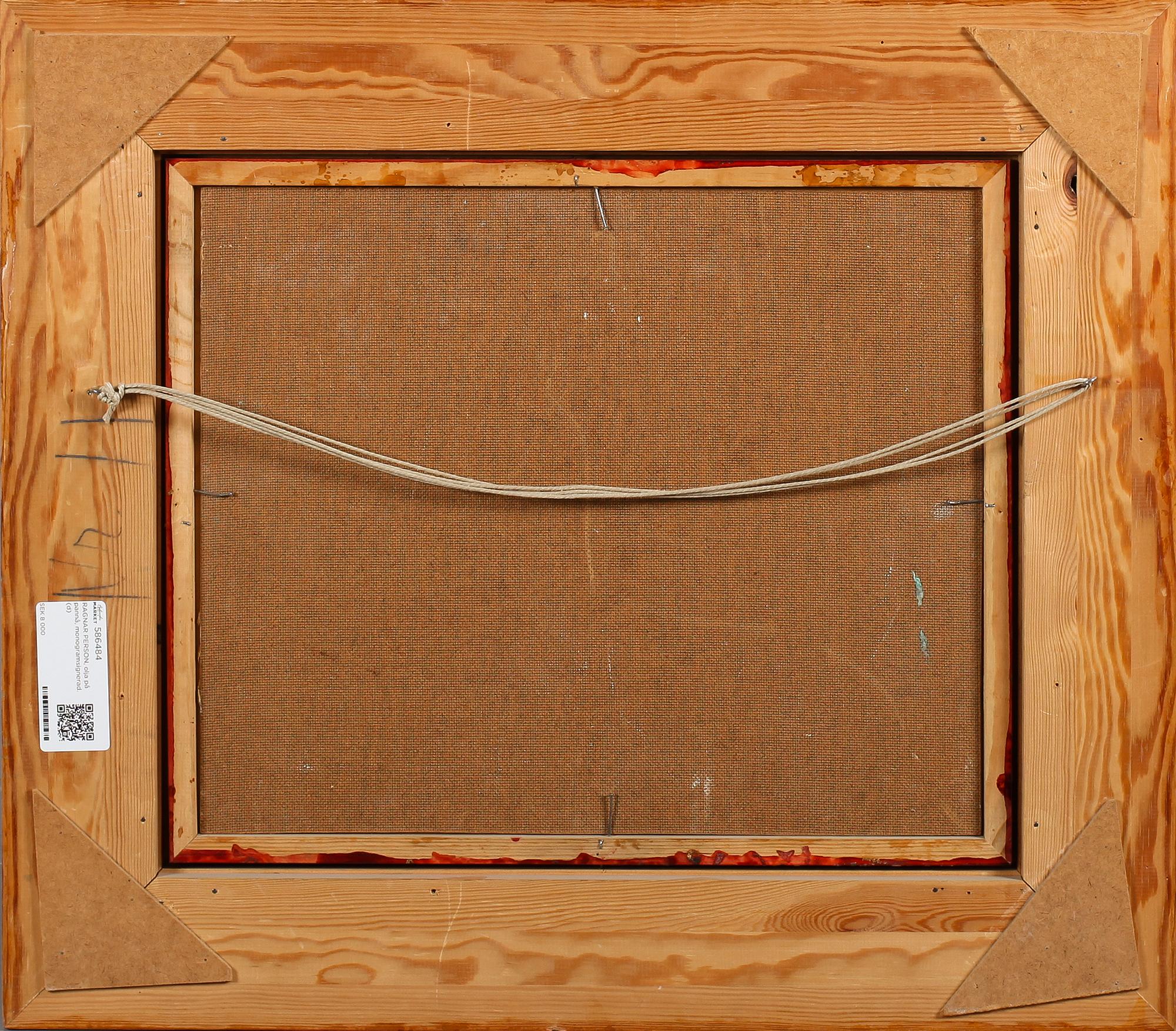 RAGNAR PERSON, olja på pannå, monogramsignerad.