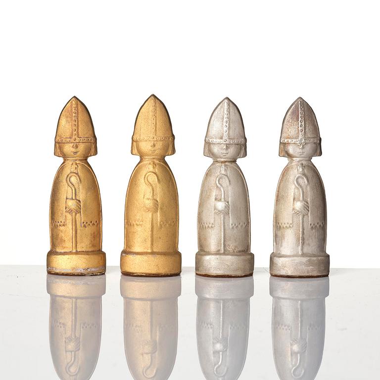 Stig Lindberg, a rare 32-piece stoneware chess set, Gustavsberg Studio 1970s.