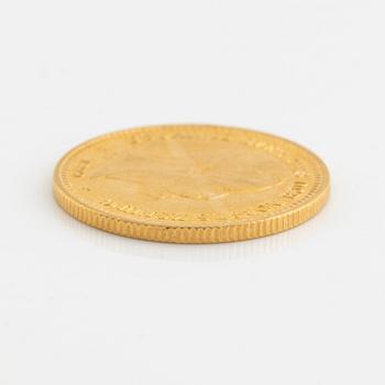A Swedish goldcoin, 20 kr, 1899.