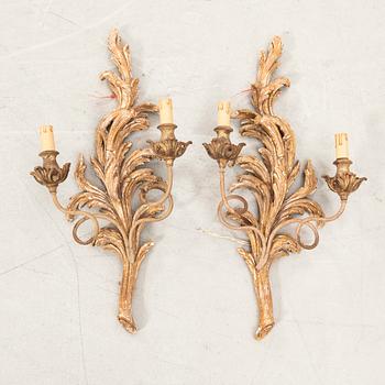 Wall sconces a pair Louis XV style Italy early 20th century.