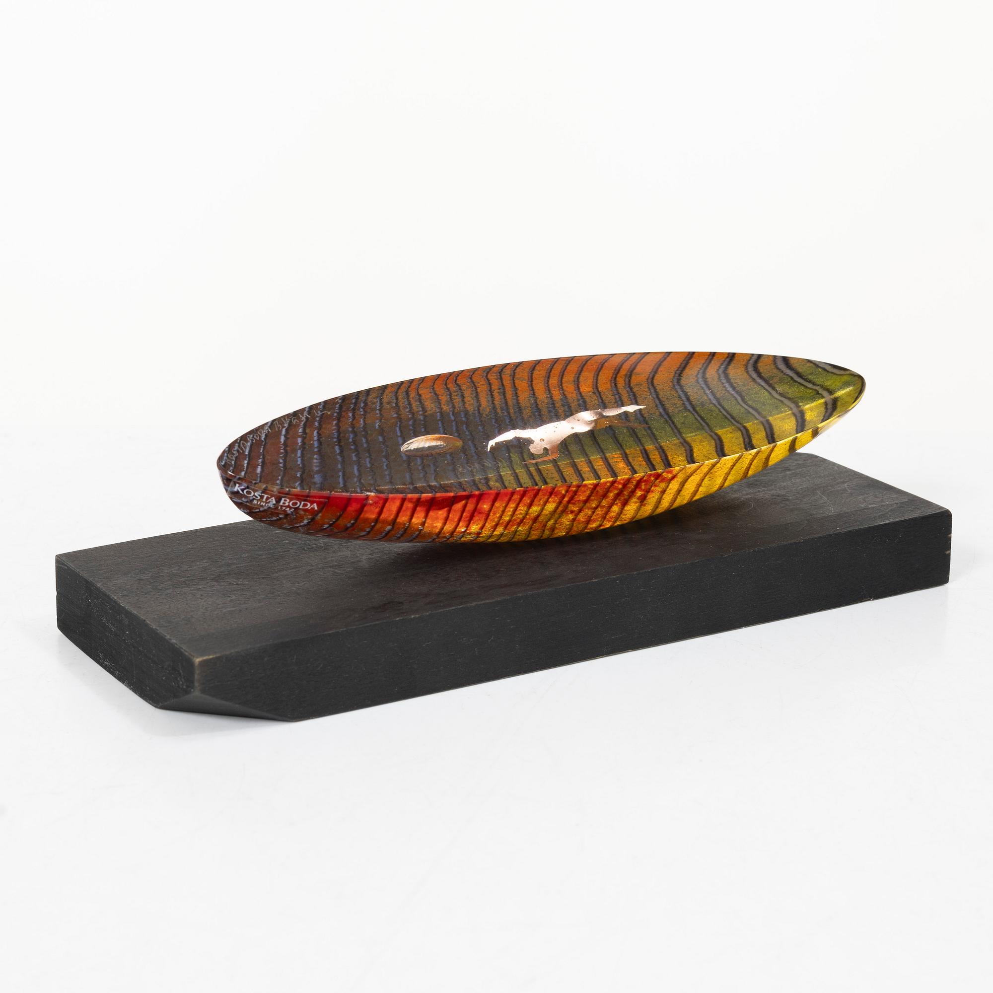 Bertil Vallien, a numbered glass sculpture, Kosta Boda, Sweden.