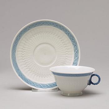 TESERVIS, 26 delar, porslin. "Blå Vifte", Danmark, 1900-tal.