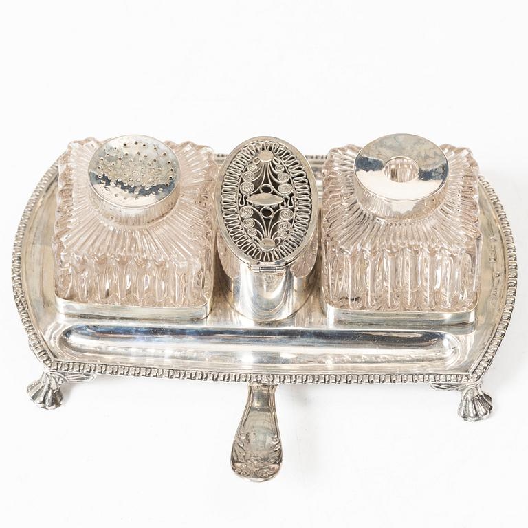 Empire, A Swedish silver inkwell, mark of Jacob Richard Borg, Gävle (active 1815-1858).