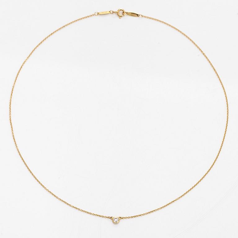 Tiffany & Co, Elsa Peretti, an 18K gold 'Diamonds by the Yard' necklace with a brilliant-cut diamond.