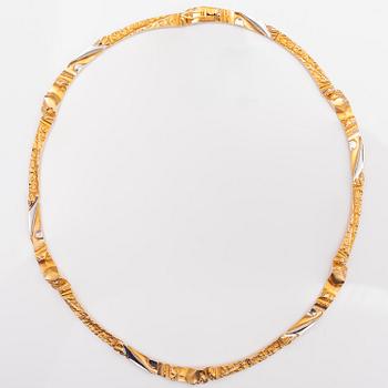 BJÖRN WECKSTRÖM, HALSBAND "Cimignano", 14K guld, platina. Lapponia 1991.